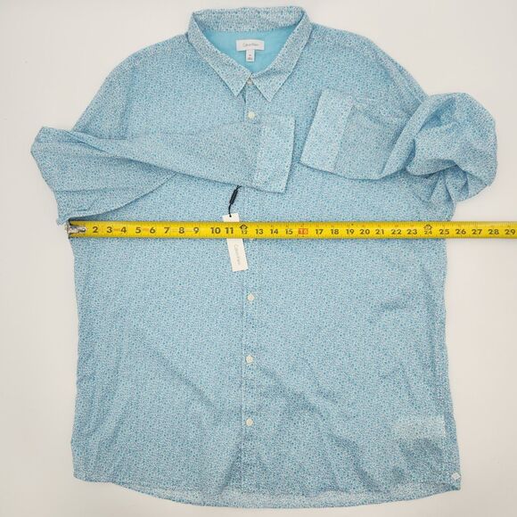 Calvin Klein Button Up Down Shirt Womens Size XXL Blue Floral Flower Office Work - Picture 5 of 7